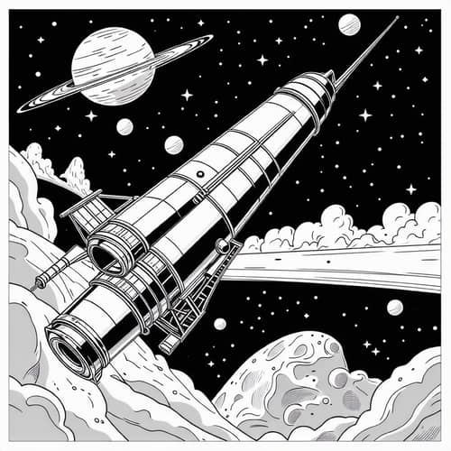 Soviet Satellite Coloring Book Page