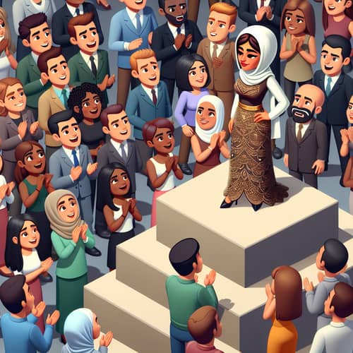 Accomplished Middle-Eastern Woman Adored by Diverse Crowd