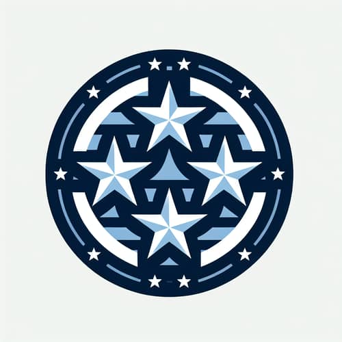 American Flag Stars Logo Design | Blue Circle Theme