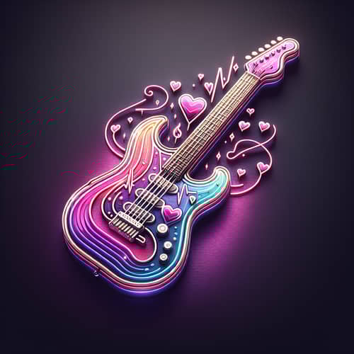 Modern Electric Guitar Logo Design - Azem