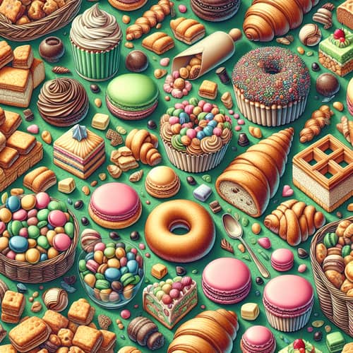 Green Nugget-themed Sweetshop Delight Wallpaper