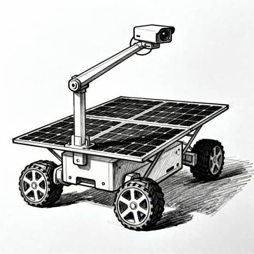 Solar-Powered Wheeled Robot with Camera Beam Solar-Powered Wheeled Robot with Camera Beam