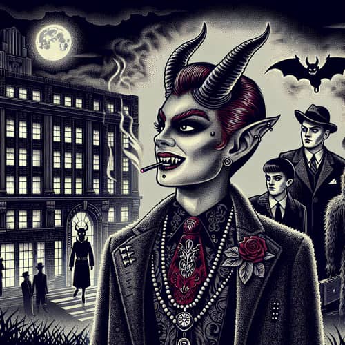Gothic Horror/Punk Illustrated She-Devil: '60s Era Fashion
