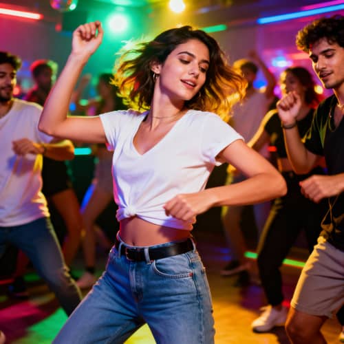 Dancing Club Vibes: People on the Dance Floor Dancing Club Vibes: People on the Dance Floor