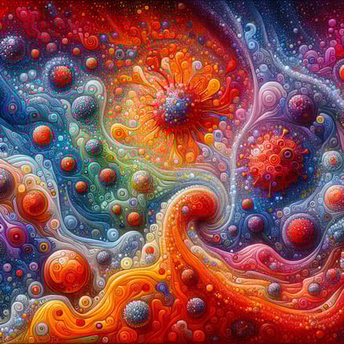 Vivid Enterovirus Meningitis Art - Abstract Representation