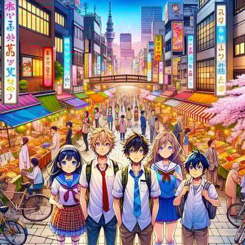 Vibrant Anime Cityscape Art - Shop Now