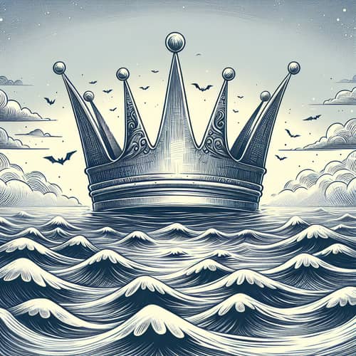 Crown Floating on the Sea - Artwork Depiction