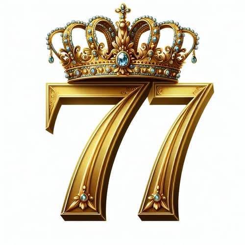 Regal Crown Number 77 with Jewel Adornments