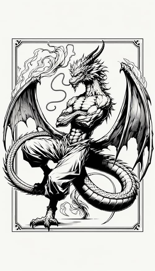 Dragon Man: Stunning Manga-Style Illustration