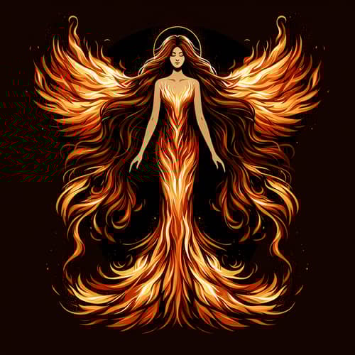 Majestic Fire Angel: Dominance & Grace
