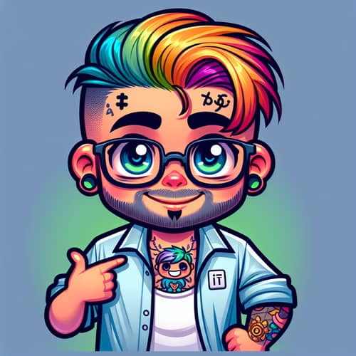 Cute IT Professional in Cartoon Style