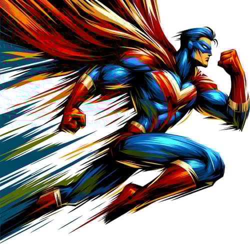 Dynamic Superhero Digital Painting - Bold Lines & Vibrant Colors