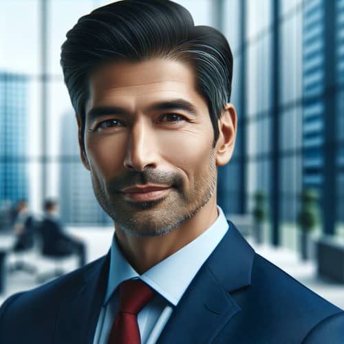 Professional South Asian Man in Blue Business Suit