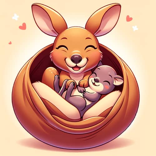 Happy Baby Kangaroo in Pouch - Cozy and Warm