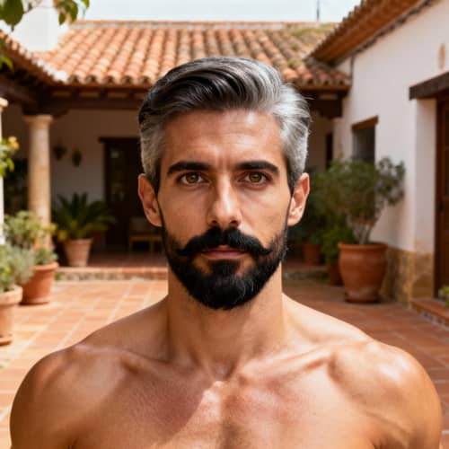 Spanish Agile Man with Expressive Blue Eyes
