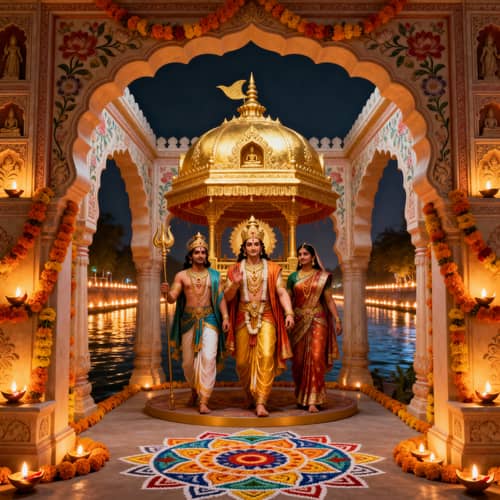 3D Ramayana Selfie Point at Ayodhya Dipotsav