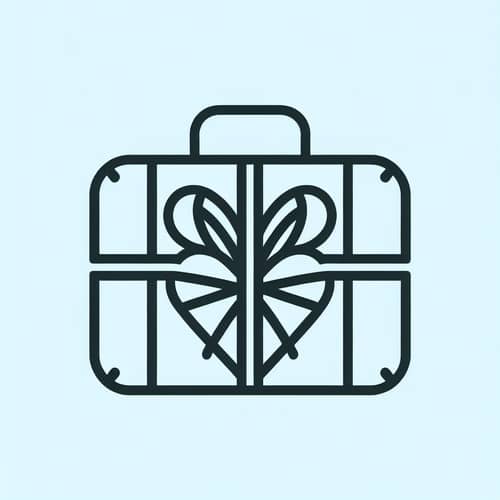 Luggage & Gift Icon - Simple Line Art Design