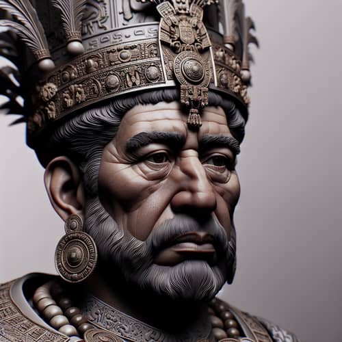 Realistic Portrait of Incan Emperor with Traditional Jewelry