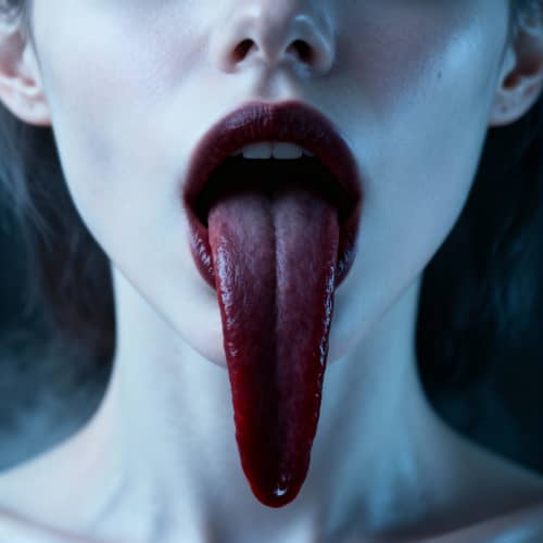 Incredible Woman with a 2 Foot Long Tongue Incredible Woman with a 2 Foot Long Tongue