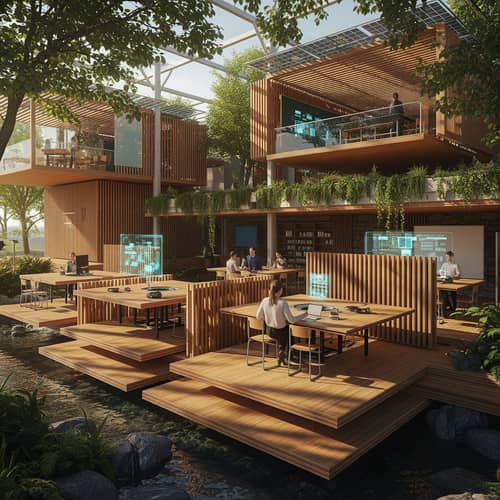 Futuristic Nature-Integrated Educational Pavilion