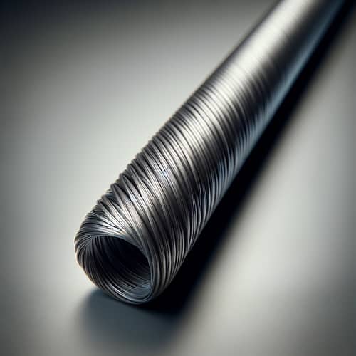 Metallic Wire in a Straight Line: Detailed Image Description