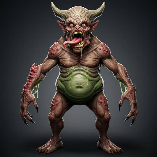 Terrifying Monster with Wrinkled Skin - Unique Design