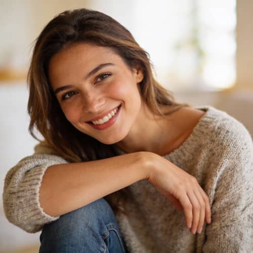 Attractive Woman Portrait in Casual Setting Attractive Woman Portrait in Casual Setting