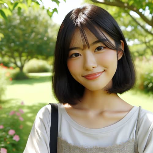 20-Year-Old Asian Female Enjoying Nature in a Park