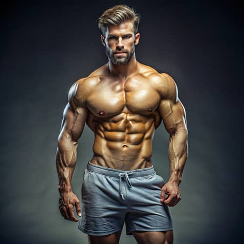 Charismatic Muscular Man in Shorts - Full Body Shot