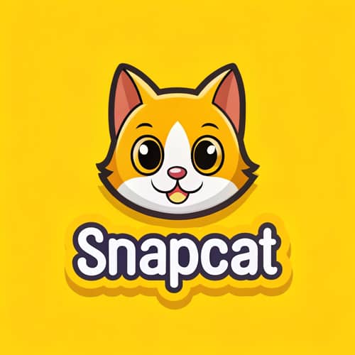 SnapCat Logo: Fun & Playful Cat Design Inspired by Snapchat