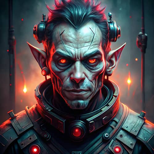 Futuristic Cyberpunk Profile Picture with Troll Face