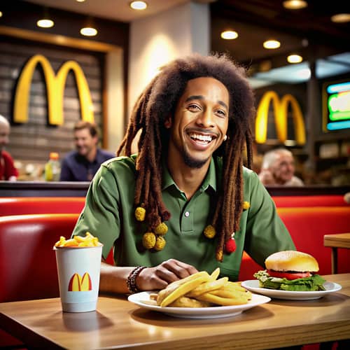 Bob Marley Enjoys Meal at McDonald's