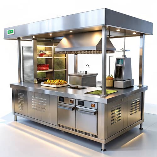 Compact Burger Kiosk Interior Design Ideas