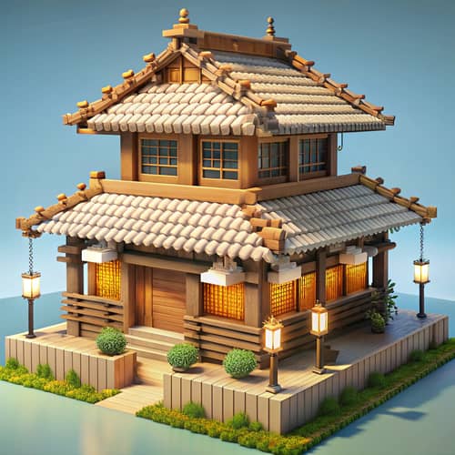 Japanese Minecraft Building Blueprint - 7x9 Design