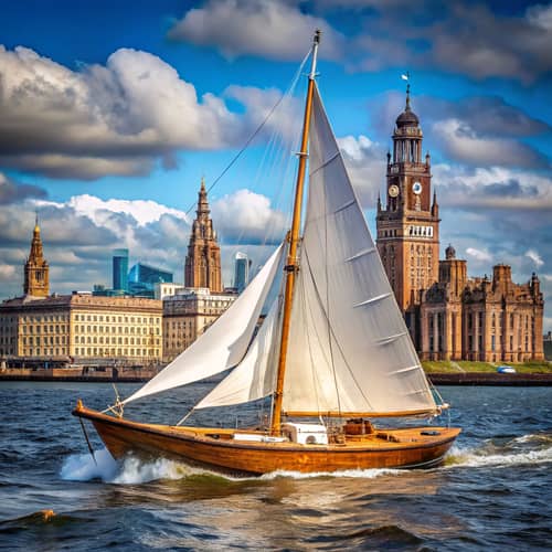Classic Mylne Yacht Sailing on River Mersey