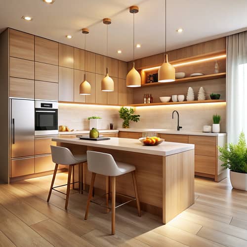 Elegant Modern Kitchen with Island Design