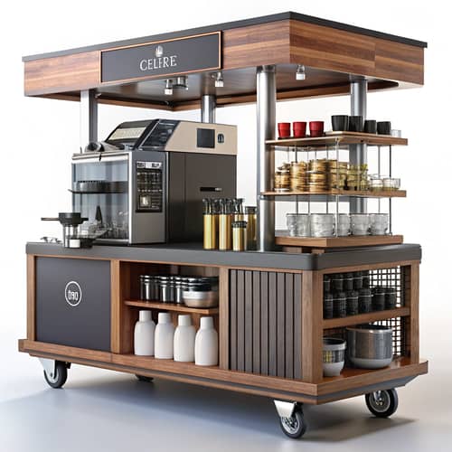 Stylish Coffee Cart Design for Urban Cafes