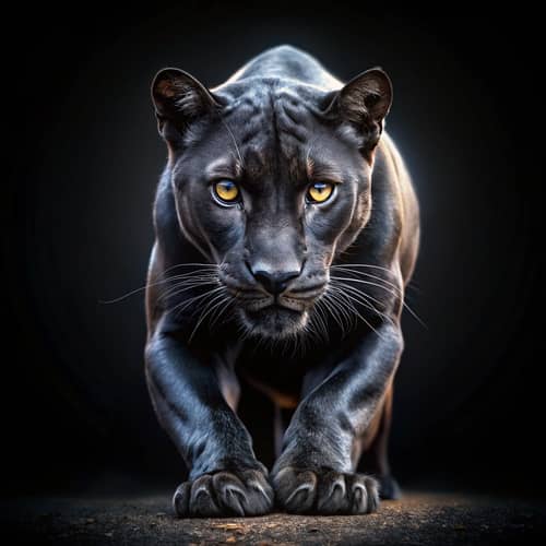 Majestic Black Panther in Dramatic Darkness