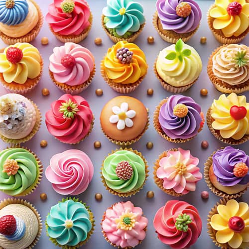 Vibrant Nimble Cupcakes Display - Perfectly Arranged