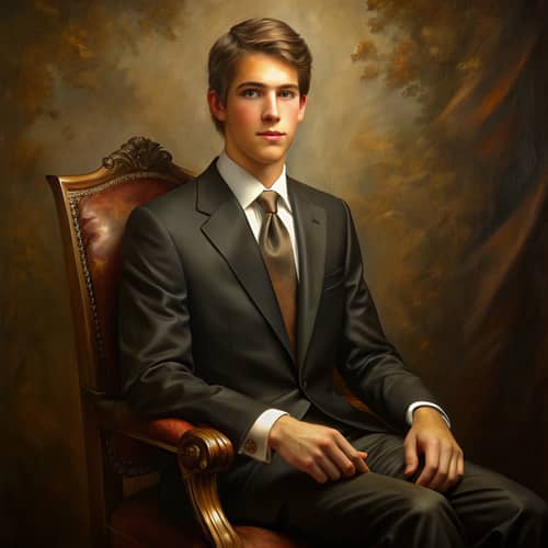Classic Presidential Portrait of a Young Man