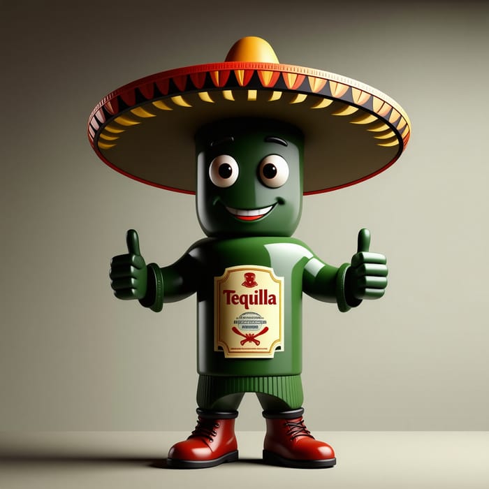 Fun Tequila Bottle Mascot in Fallout Style Fun Tequila Bottle Mascot in Fallout Style