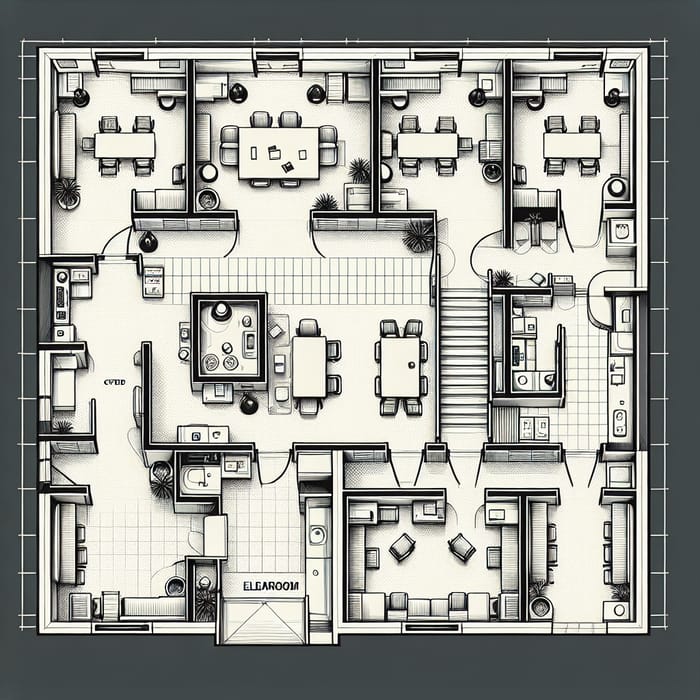 Horror Game Office Floor Plan Design AI Art Generator EasyPeasy.AI