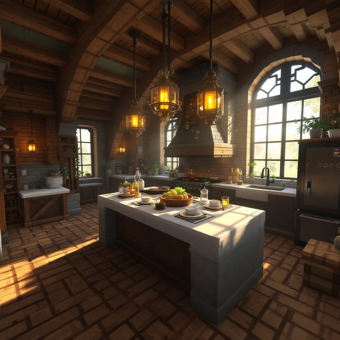 Steampunk Minecraft House Interior Ideas | AI Art Generator | Easy 