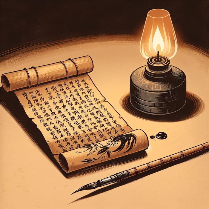 Ngữ văn - Traditional Vietnamese Literature Illustration