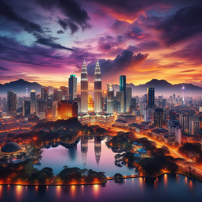 Kuala Lumpur Skyline Facebook Cover Sunset