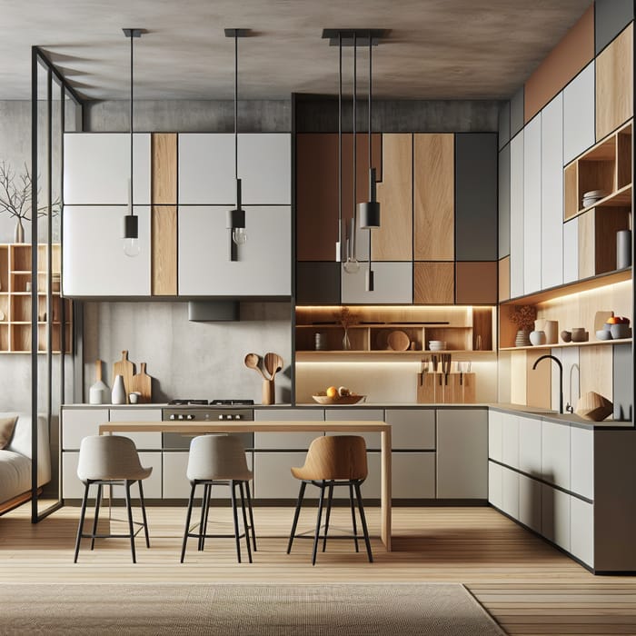Sleek Minimalistic Modern Kitchen Design | Earthy Neutrals