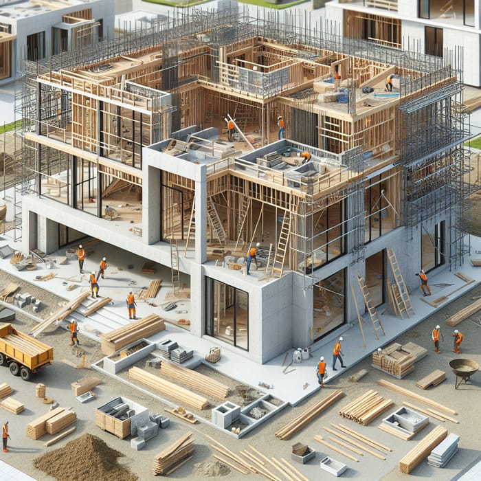 Modern House Construction: Design, Framework, Progress