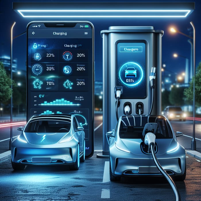 EV Charger Station with Advanced Mobile App