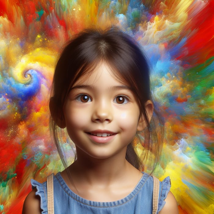 Girl with Bright Color Filter Background
