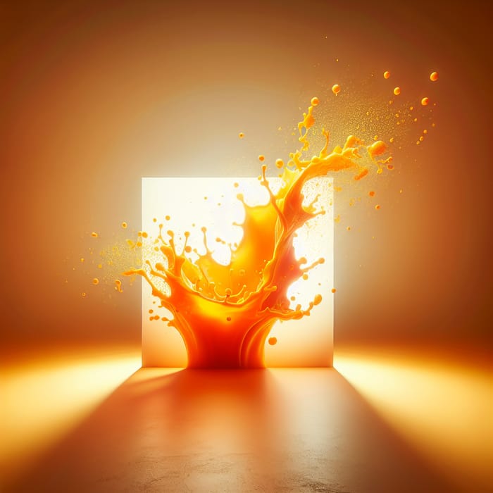 Energetic Orange Juice Splash Imagery